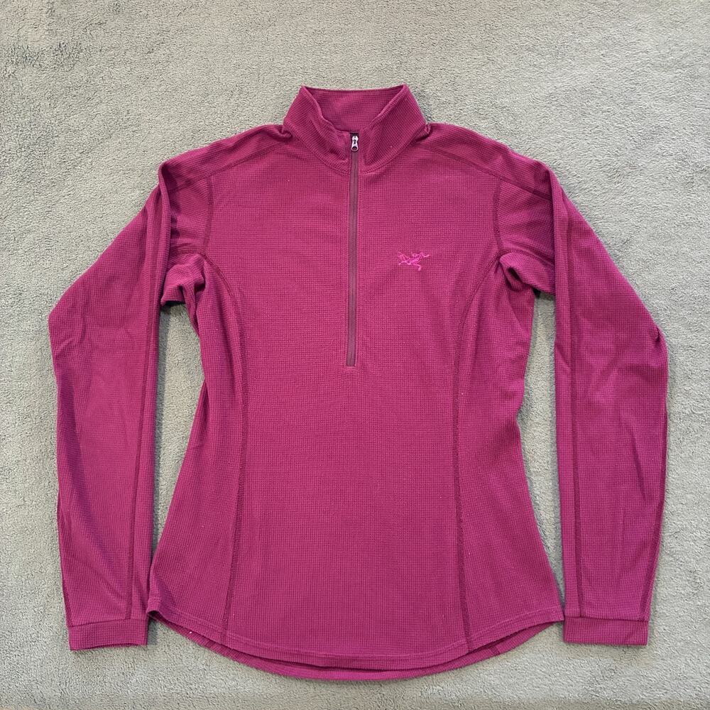 Arc'teryx Pink Half Zip Grid Fleece Pullover Hiking Outdoor Women's Size Medium